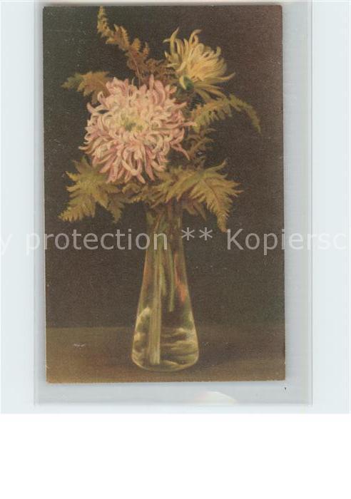 Kuenstlerkarte B. Maguire Dahlien Vase Verlag-Wenau-Pa