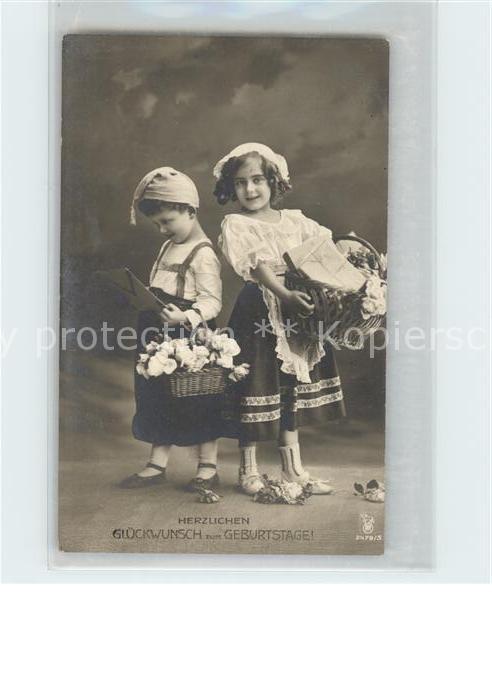 Foto RPH Nr. 2479/5 Kinder Trachten Blumen Geburtsta