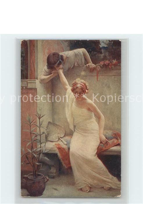 Kuenstlerkarte H. Daudin Idylle in Pompei Salon-de-Par