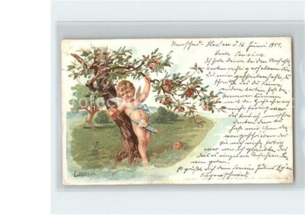 Doecker E. Engel Apfelbaum Litho Bahnpost