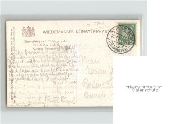 Verlag WIRO Wiedemann Nr. 3484 A Finsterbergen Thüringerwald Kurh – Bild 2