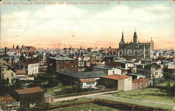 Union Hill Illinois Birdseye view with Catholic School and