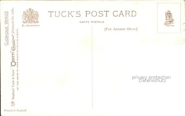 Verlag Tucks Oilette Nr. 2980 Glorious Venice Venedig Venezia Go – Bild 2