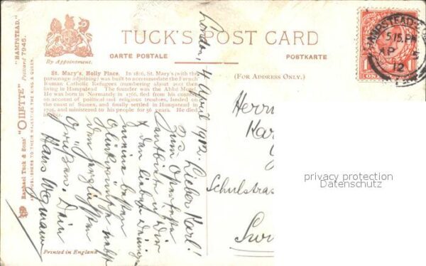 Verlag Tucks Oilette Nr. 7945 St. Mary's Holly Place Hampstead – Bild 2