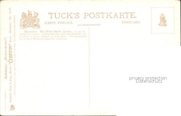 Verlag Tucks Oilette Nr. 224 B Mentone Pont Saint-Louis – Bild 2