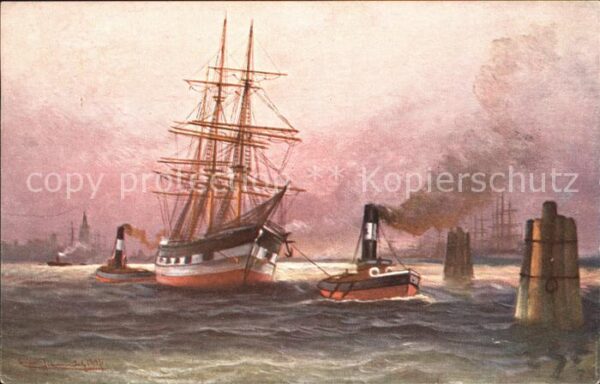 Segelschiffe Künstlerkarte