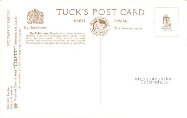 Verlag Tucks Oilette Nr. 3546 E Coldstream Guards Harry Payne – Bild 2