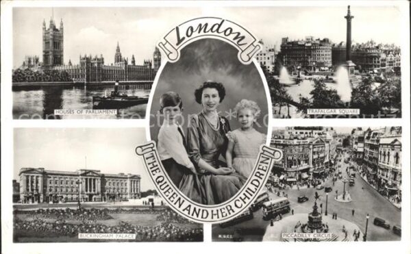 Adel England Queen Elizabeth with children Piccadill