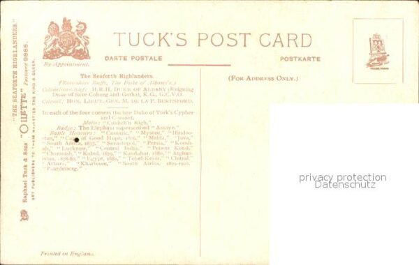 Payne Harry Seaforth Highlanders Verlag-Tucks-Nr. 9 – Bild 2