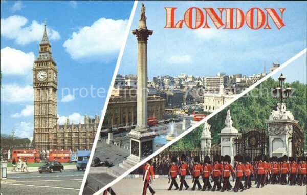 Leibgarde Wache Houses of Parliament Nelson's Column
