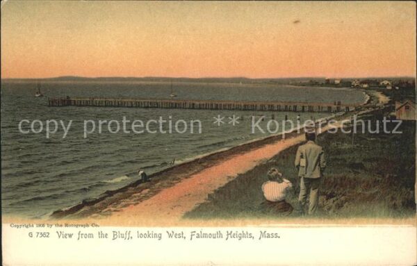 Falmouth Massachusetts View from the Bluff Beach Pier
