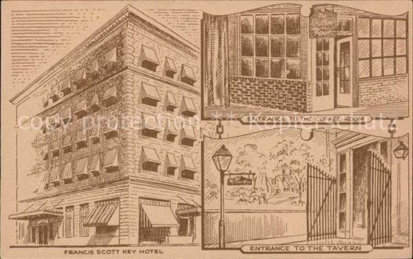 Frederick Maryland Francis Scott Key Hotel Tavern Coffee R