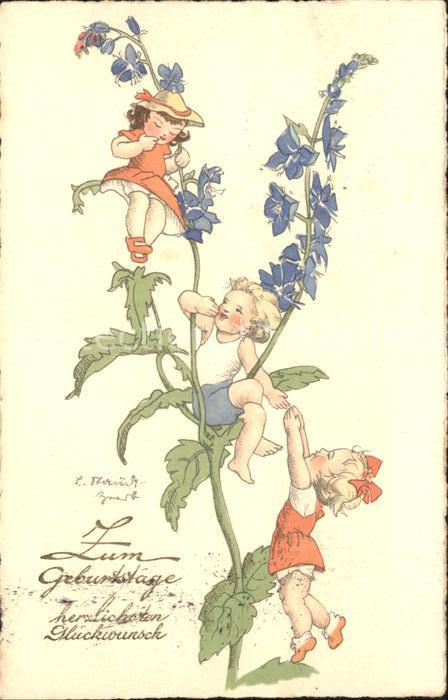 Kinder Child Enfants Blume Glückwunsch Geburtstag