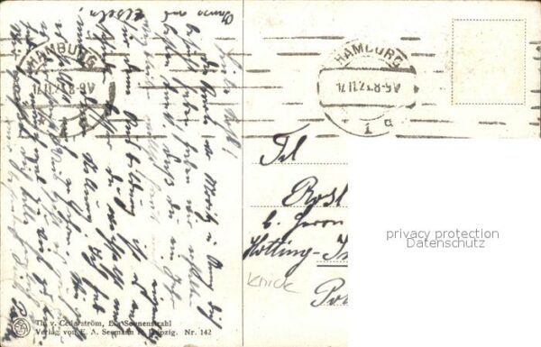 Kuenstlerkarte Th. v. Cederström Ein Sonnenstrahl Nr. – Bild 2