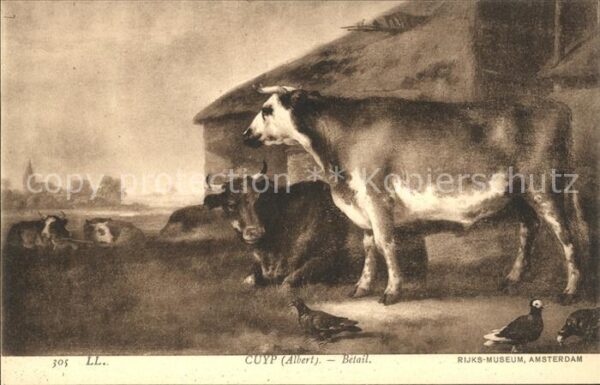 Kuehe Künstlerkarte Albert Cuyp Betail Nr. 30