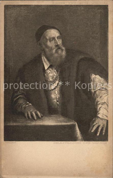 Kuenstlerkarte Tiziano Selbstbildnis des Malers