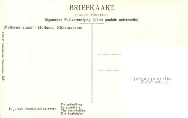 Kuenstlerkarte F. J. van Rossum du Chattel Le pont-lev – Bild 2