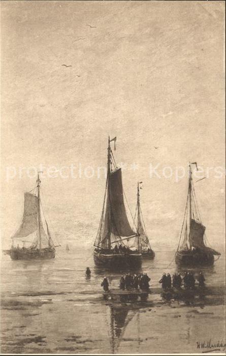 Kuenstlerkarte Hendrik Willem Mesdag Strand La plage S