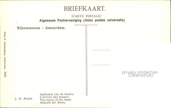 Kuenstlerkarte Jacob Hendricus Maris Aankomst van de b – Bild 2
