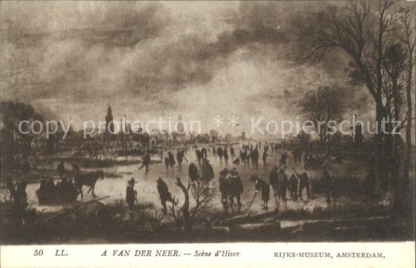 Kuenstlerkarte A. van der Neer Scene d_Hiver Nr. 50