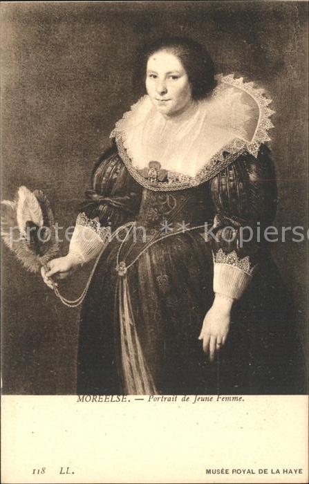 Kuenstlerkarte Moreelse Portrait de Jeune Femme Nr. 11