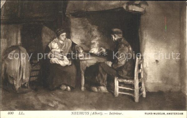 Kuenstlerkarte Albert Neuhuys Interieur Nr. 400
