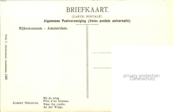 Kuenstlerkarte Albert Neuhuys Bij de wieg An der Wiege – Bild 2
