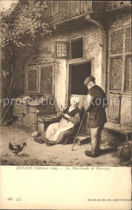 Kuenstlerkarte Adriaen van Ostade La Marchande de Hare