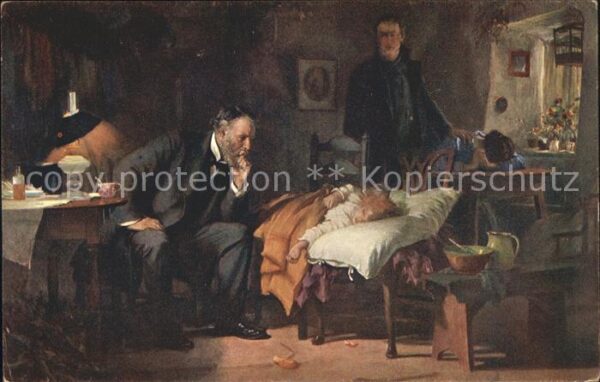 Kuenstlerkarte Fildes The Doctor Nr. 114 Arzt Kind