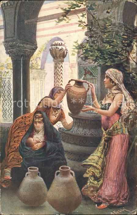 Harem Frauen Wasserträgerin Baby Künstlerkart