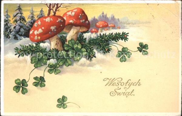 Pilze Kleeblätter Weihnachten Neujahr