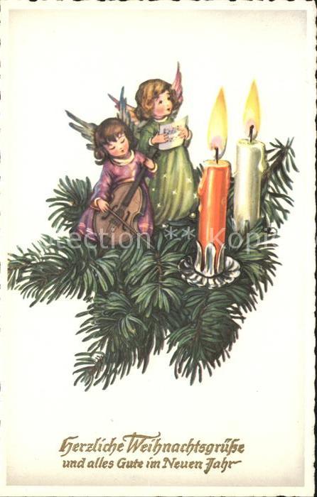 Engel Geige Kerzen Weihnachten Neujahr
