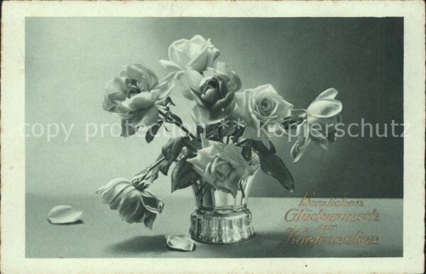 Konfirmation Rosen Vase