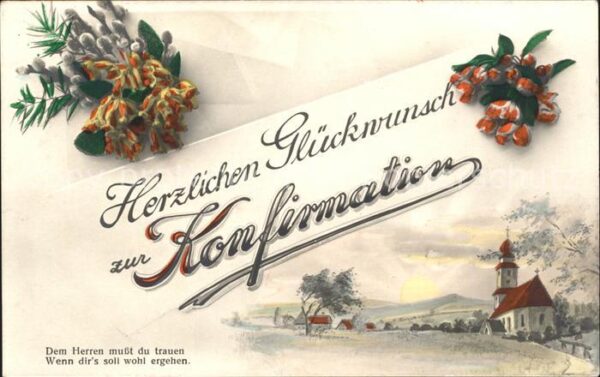 Konfirmation Glückwunsch Blumen Weidenkätzchen