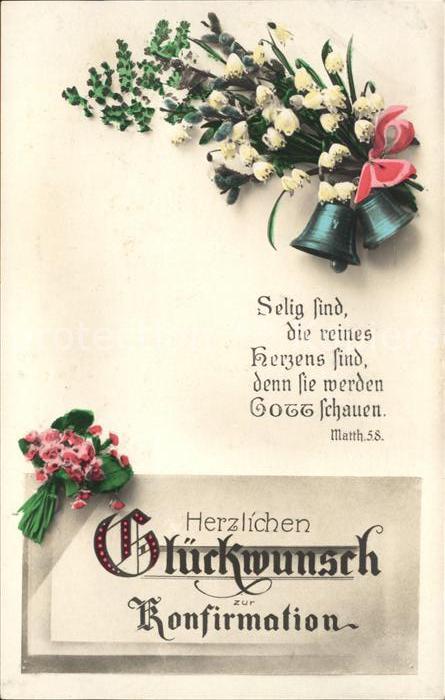 Konfirmation Glocken Blumen Weidenkätzchen