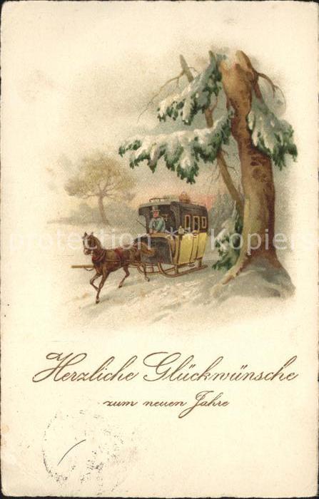 Schlitten Schnee Pferdeschlitten Pferdekutsche  Neujahr