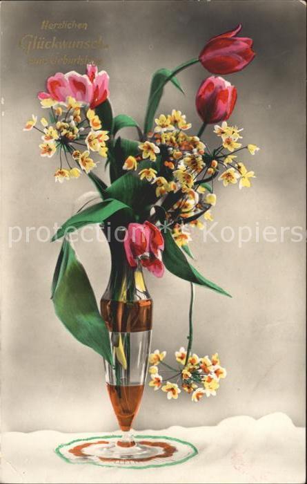 Geburtstag Tulpen Vase Verlag-Amag-Nr. 64797/2