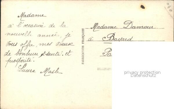 Verlag SAPI Paris Nr. 2177 Neujahr Veilchen Kirche – Bild 2