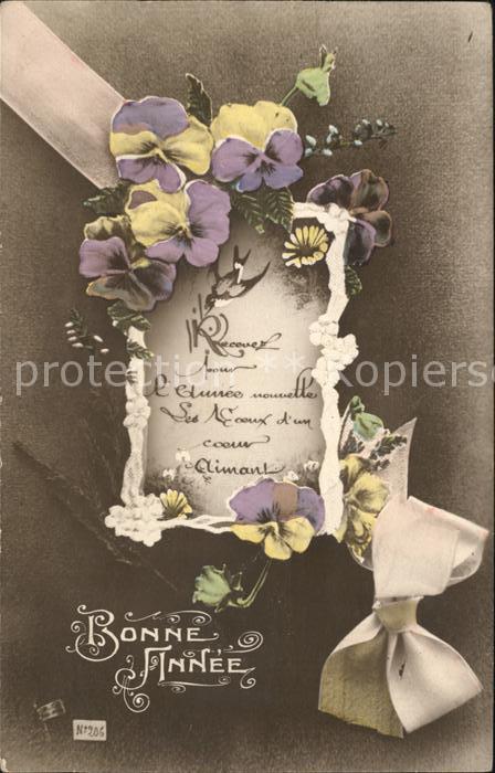 Blumen Stiefmütterchen Schwalbe Neujahr