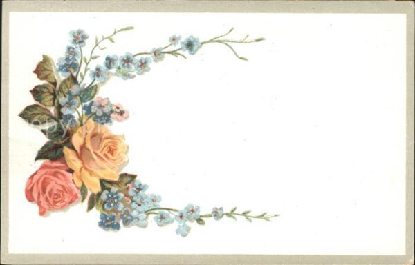Rosen Vergissmeinnicht Litho