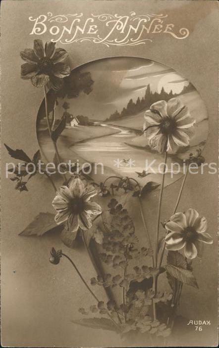 Verlag AUDAX Nr. 76 Blumen Neujahr