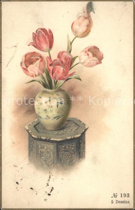 Blumen Tulpen Vase Litho