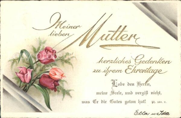 Muttertag Glückwunsch Tulpen