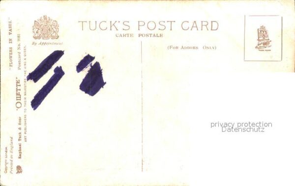 Verlag Tucks Oilette Nr. 9981 Nelken Vase – Bild 2