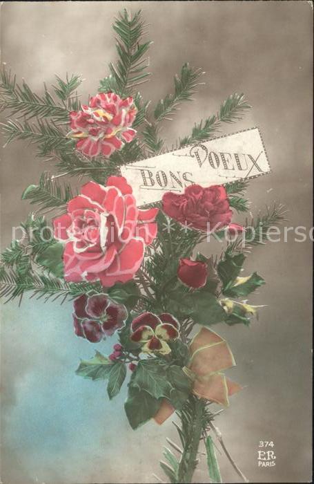 Rosen Stiefmütterchen Verlag-ER-Paris-Nr. 374