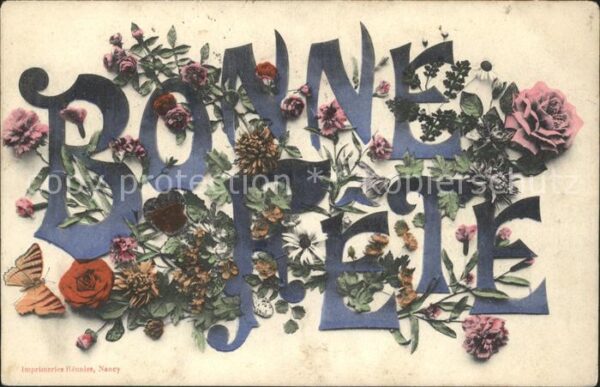 Schmetterlinge Blumen Bonne Fete