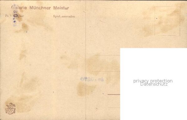 Verlag Galerie Muenchner Meister Nr. Paul Wagner Spielkameraden Kind Hund Co – Bild 2