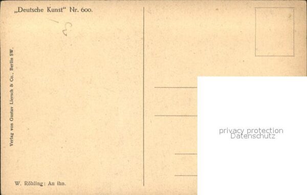Kuenstlerkarte W. Röhling An ihn Deutsche Kunst Nr. 60 – Bild 2