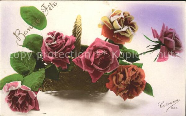 Verlag Carmen Nr. 236 Rosen Nelken Bonne Fete