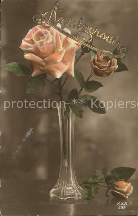 Verlag REX Nr. 569 Rosen Vase Anniversaire
